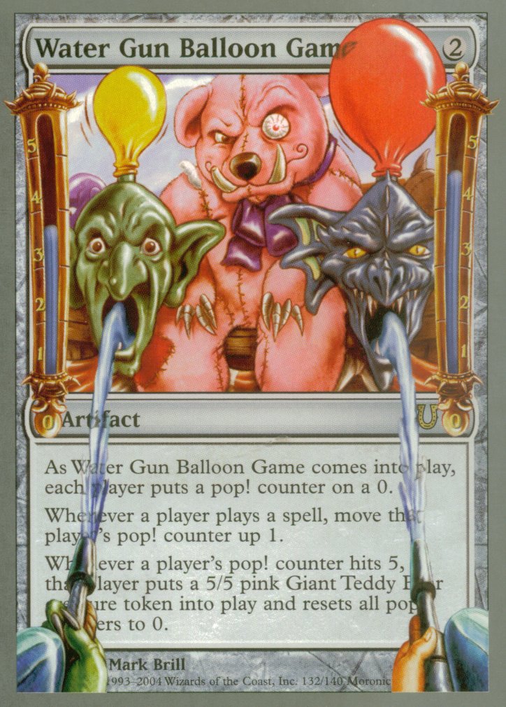 Water Gun Balloon Game (Unhinged) Near Mint Foil