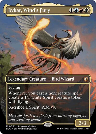 Kykar, Wind's Fury (Borderless) (Commander: Bloomburrow) Light Play