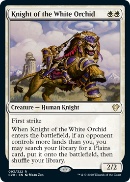Knight of the White Orchid (Commander 2020 Ikoria) Medium Play