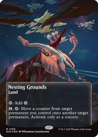 Nesting Grounds (0166) (Borderless) (Galaxy Foil) (Stellar Sights) Light Play Foil