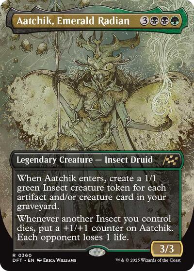 Aatchik, Emerald Radian (Borderless) (Aetherdrift) Light Play Foil