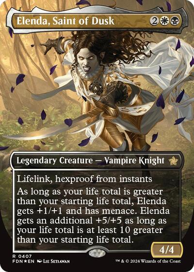 Elenda, Saint of Dusk (Borderless) (Mana Foil) (Foundations) Near Mint Foil