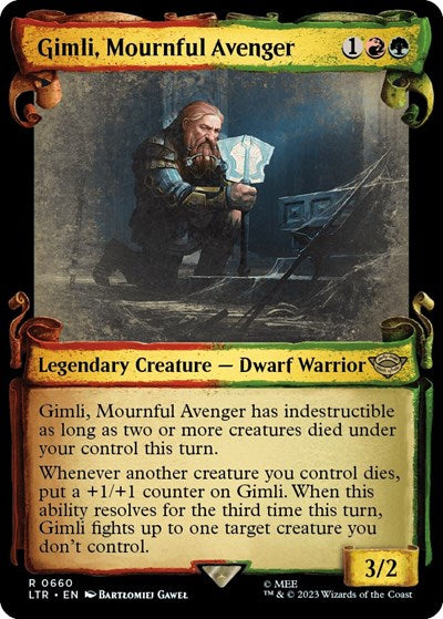 Gimli, Mournful Avenger (Showcase Scrolls) (Universes Beyond: The Lord of the Rings: Tales of Middle-earth) Near Mint Foil