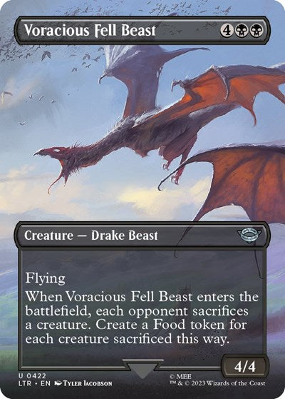Voracious Fell Beast (Borderless) (Universes Beyond: The Lord of the Rings: Tales of Middle-earth) Medium Play