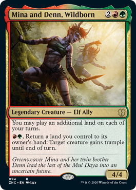 Mina and Denn, Wildborn (Commander 2020 Zendikar Rising) Medium Play