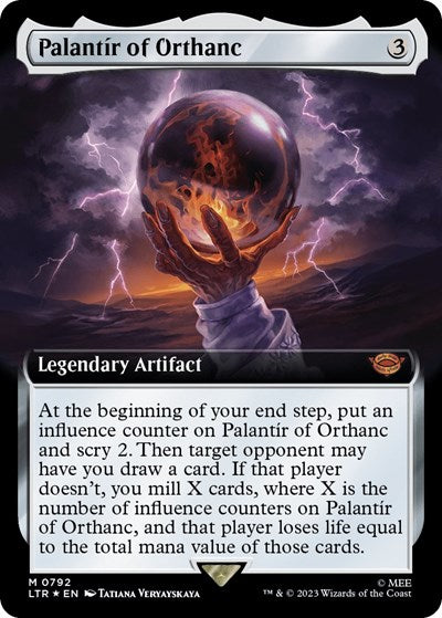 Palantir of Orthanc (Extended Art) (Surge Foil) (Universes Beyond: The Lord of the Rings: Tales of Middle-earth) Near Mint Foil