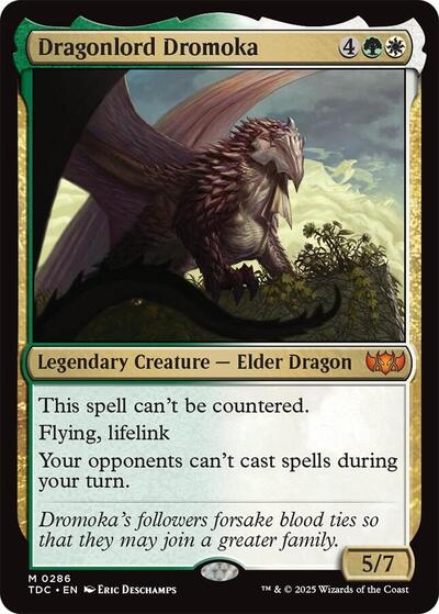 Dragonlord Dromoka (Commander: Tarkir: Dragonstorm) Light Play