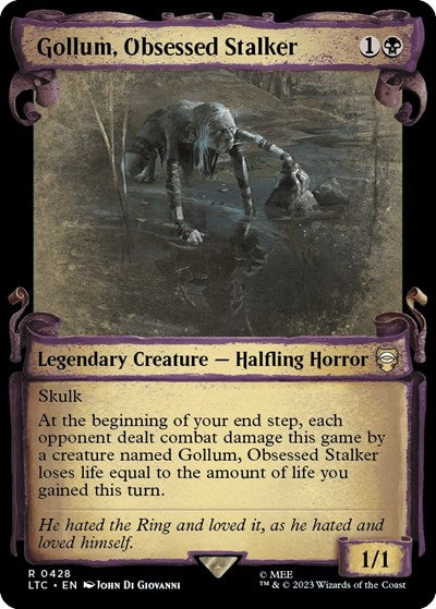 Gollum, Obsessed Stalker (Showcase Scrolls) (Commander: The Lord of the Rings: Tales of Middle-earth) Near Mint