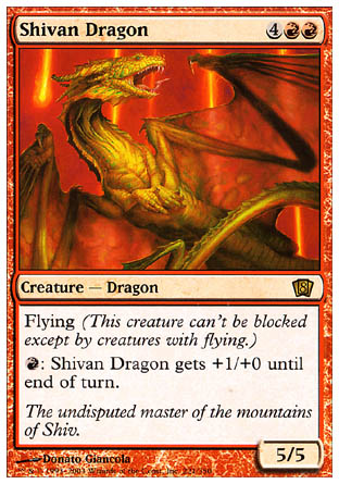 Shivan Dragon (8th Edition) Light Play