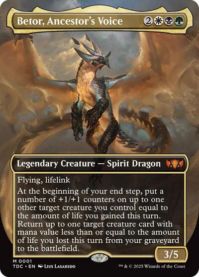 Betor, Ancestor's Voice (Borderless) (Commander: Tarkir: Dragonstorm) Light Play Foil