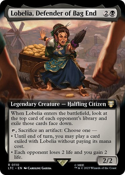 Lobelia, Defender of Bag End (Extended Art) (Commander: The Lord of the Rings: Tales of Middle-earth) Near Mint