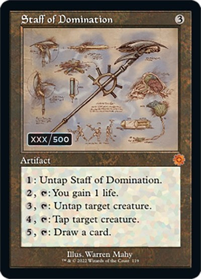 Staff of Domination (Schematic) (Serial Numbered) (The Brothers' War: Retro Frame Artifacts) Near Mint Foil