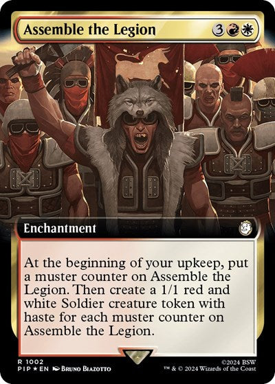 Assemble the Legion (Extended Art) (Surge Foil) (Universes Beyond: Fallout) Light Play Foil