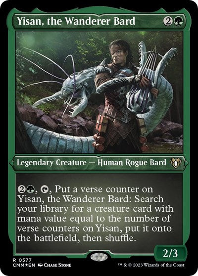 Yisan, the Wanderer Bard (Foil Etched) (Commander Masters) Light Play Foil