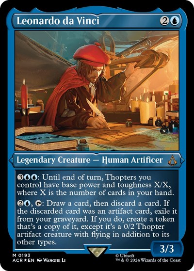 Leonardo da Vinci (Foil Etched) (Universes Beyond: Assassin's Creed) Light Play Foil