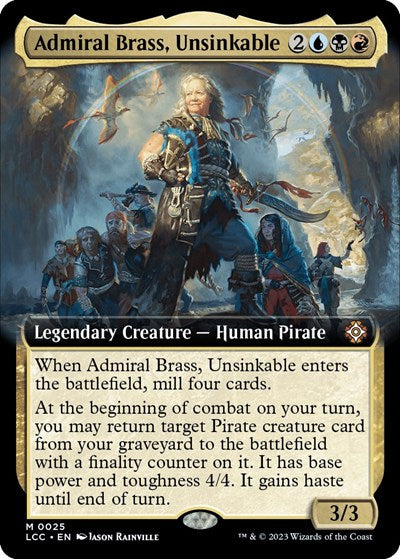 Admiral Brass, Unsinkable (Extended Art) (Commander: The Lost Caverns of Ixalan) Light Play
