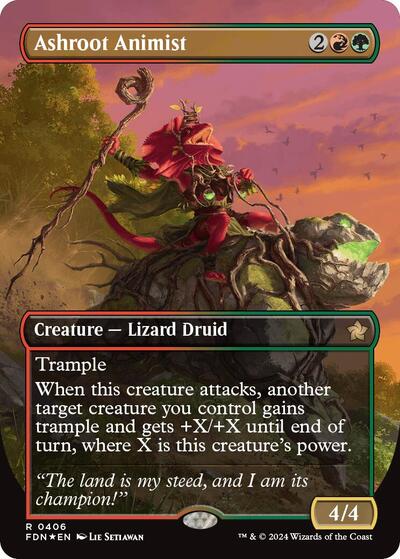Ashroot Animist (Borderless) (Mana Foil) (Foundations) Near Mint Foil