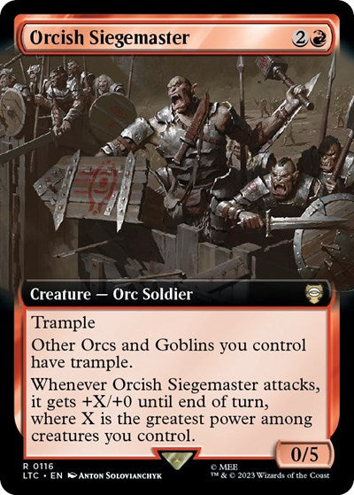 Orcish Siegemaster (Extended Art) (Commander: The Lord of the Rings: Tales of Middle-earth) Near Mint