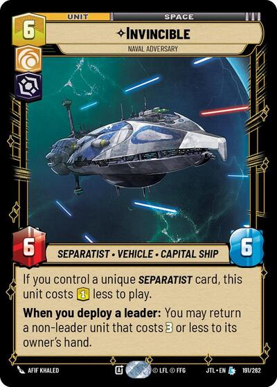 Invincible Naval Adversary (Jump to Lightspeed) Near Mint