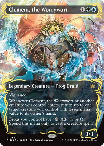 Clement, the Worrywort (Borderless) (Raised Foil) (Bloomburrow) Near Mint Foil