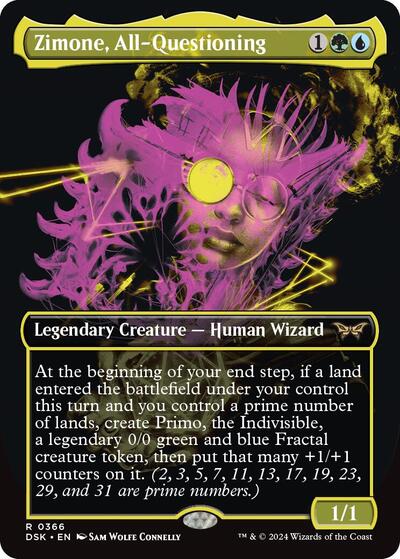 Zimone, All-Questioning (Showcase) (Duskmourn: House of Horror) Light Play Foil