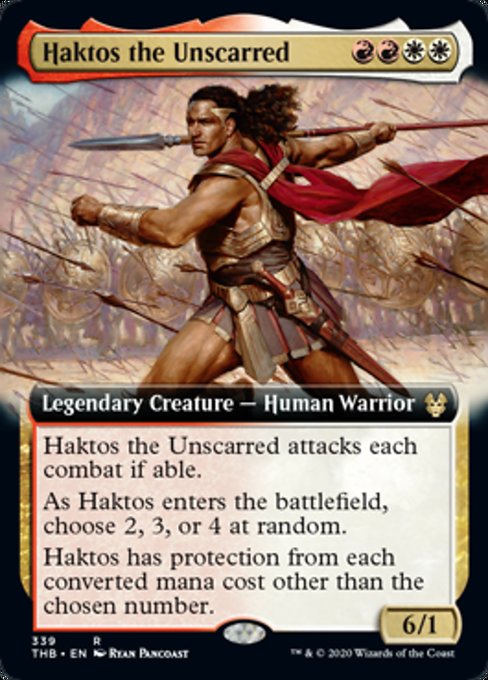 Haktos the Unscarred (Extended Art) (Theros Beyond Death) Light Play Foil