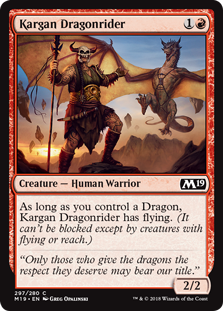 Kargan Dragonrider (Magic 2019 Core Set) Light Play