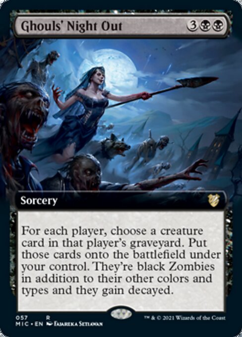 Ghouls' Night Out (Extended Art) (Commander 2021 Midnight Hunt) Light Play