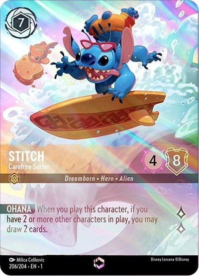 Stitch - Carefree Surfer (Alternate Art) (The First Chapter) Near Mint Holofoil