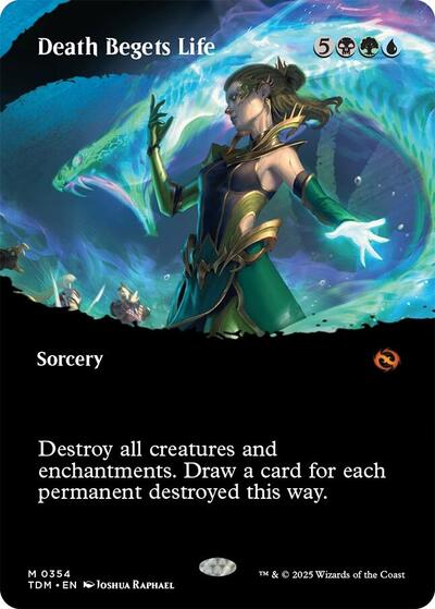 Death Begets Life (Borderless) (Tarkir: Dragonstorm) Light Play Foil
