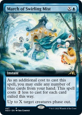 March of Swirling Mist (Extended Art) (Kamigawa: Neon Dynasty) Light Play Foil