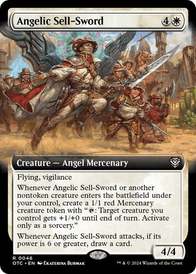 Angelic Sell-Sword (Extended Art) (Commander: Outlaws of Thunder Junction) Near Mint