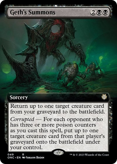 Geth's Summons (Extended Art) (Commander: Phyrexia: All Will Be One) Light Play