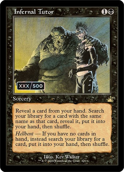 Infernal Tutor (Retro Frame) (Serial Numbered) (Ravnica Remastered) Near Mint Foil