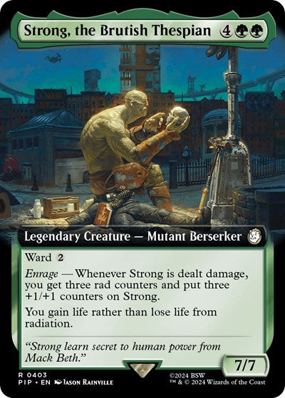 Strong, the Brutish Thespian (Extended Art) (Universes Beyond: Fallout) Light Play Foil