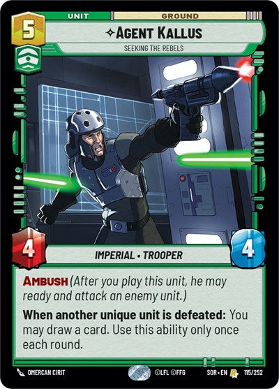 Agent Kallus Seeking the Rebels (Spark of Rebellion) Near Mint