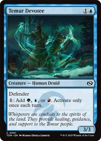 Temur Devotee (Tarkir: Dragonstorm) Light Play Foil