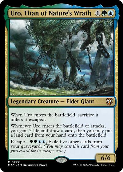 Uro, Titan of Nature's Wrath (Ripple Foil) (Commander: Modern Horizons 3) Light Play Foil
