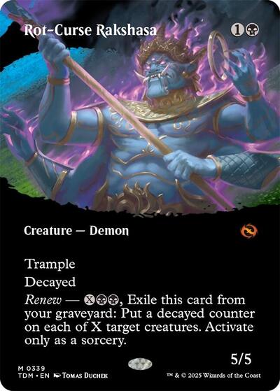 Rot-Curse Rakshasa (Borderless) (Tarkir: Dragonstorm) Light Play