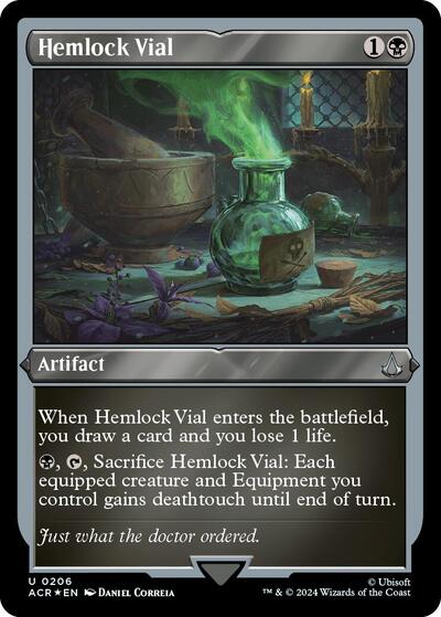 Hemlock Vial (Foil Etched) (Universes Beyond: Assassin's Creed) Light Play Foil