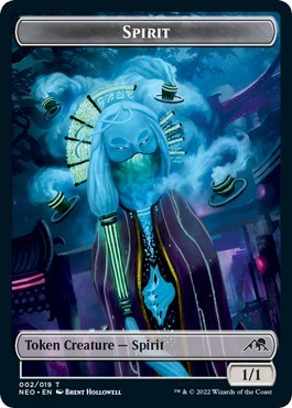 Spirit (002) / Dragon Spirit (007) Double-sided Token (Kamigawa: Neon Dynasty) Near Mint Foil