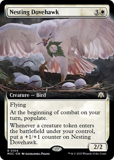 Nesting Dovehawk (Extended Art) (Commander: March of the Machine) Medium Play