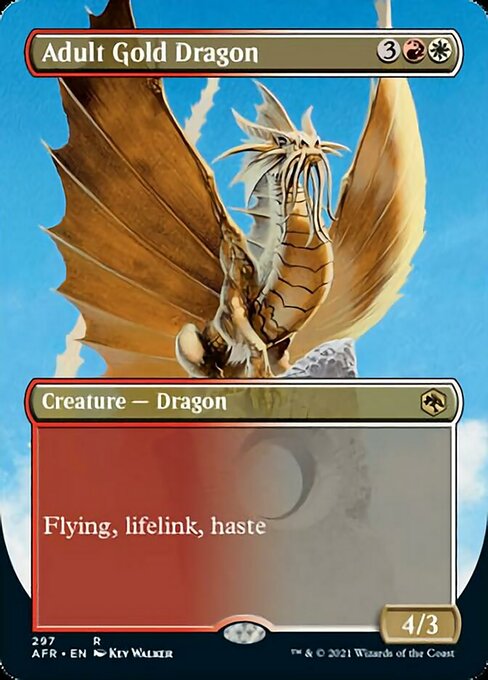 Adult Gold Dragon (Borderless) (Adventures in the Forgotten Realms) Light Play