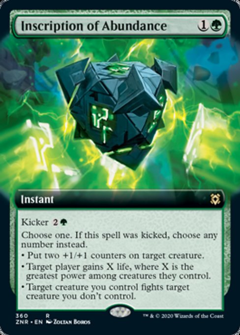 Inscription of Abundance (Extended Art) (Zendikar Rising) Medium Play Foil