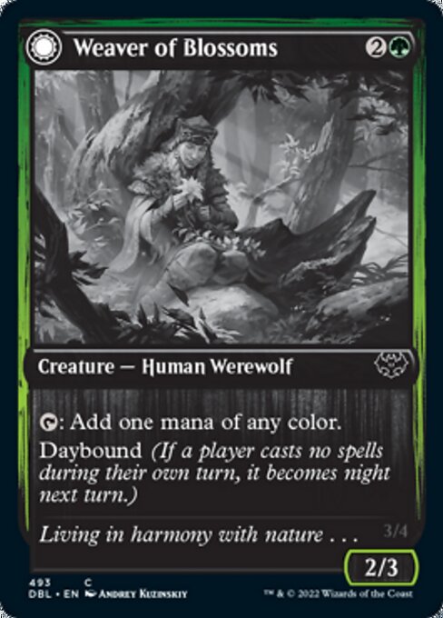 Weaver of Blossoms / Blossom-Clad Werewolf (Innistrad: Double Feature) Near Mint Foil