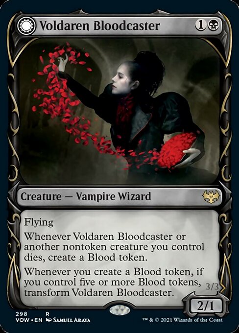 Voldaren Bloodcaster / Bloodbat Summoner (Showcase) (Innistrad: Crimson Vow) Medium Play Foil