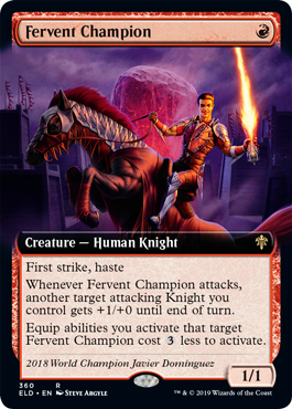 Fervent Champion (Extended Art) (Throne of Eldraine) Light Play Foil