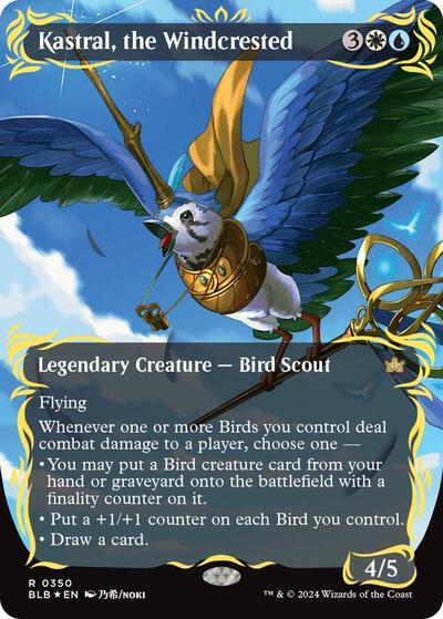 Kastral, the Windcrested (Borderless) (Raised Foil) (Bloomburrow) Near Mint Foil
