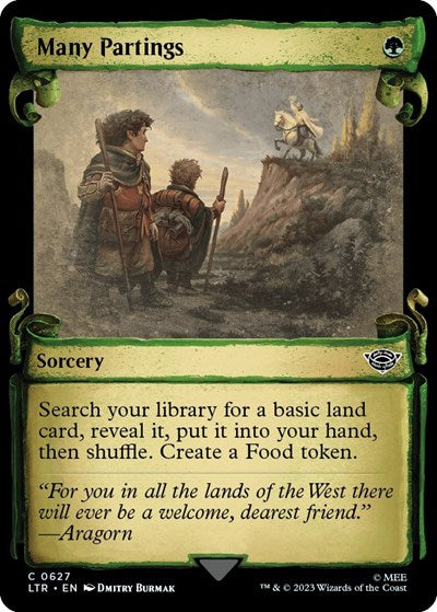 Many Partings (Showcase Scrolls) (Universes Beyond: The Lord of the Rings: Tales of Middle-earth) Near Mint Foil