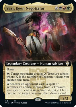 Vazi, Keen Negotiator (Extended Art) (Commander: Streets of New Capenna) Near Mint Foil